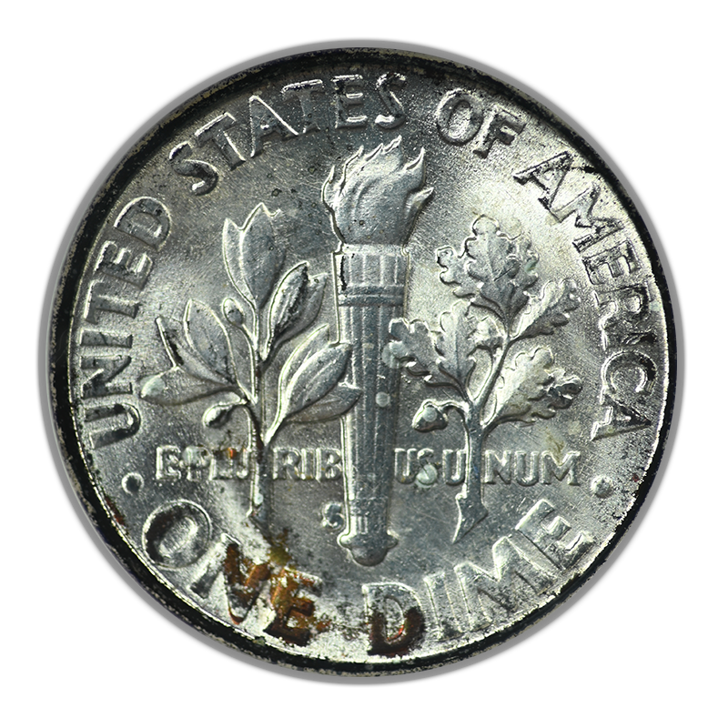 1955-S Roosevelt Dime 10C NGC Fatty MS67