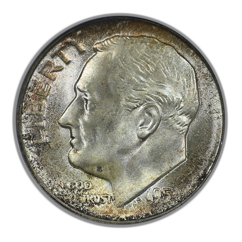 1954-S Roosevelt Dime 10C NGC Fatty MS67