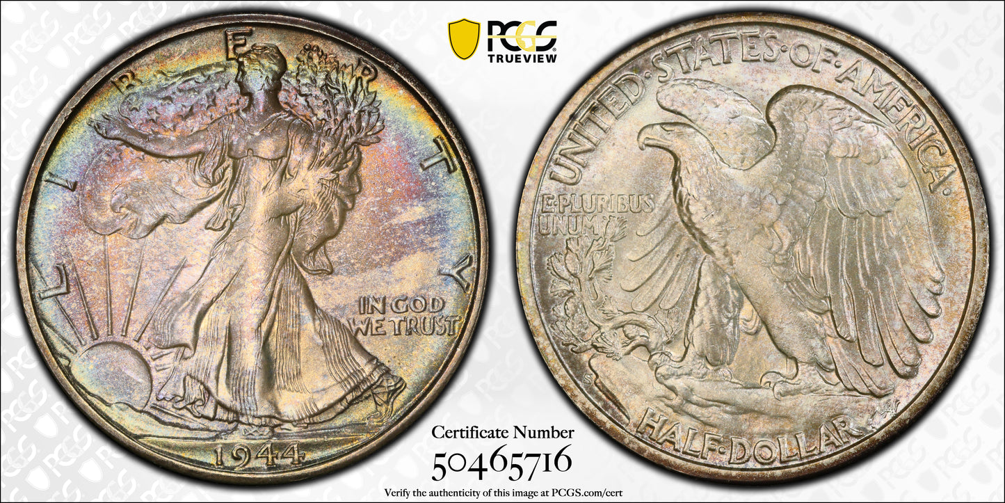 1944-S Walking Liberty Half Dollar 50C PCGS MS66 - TONED!
