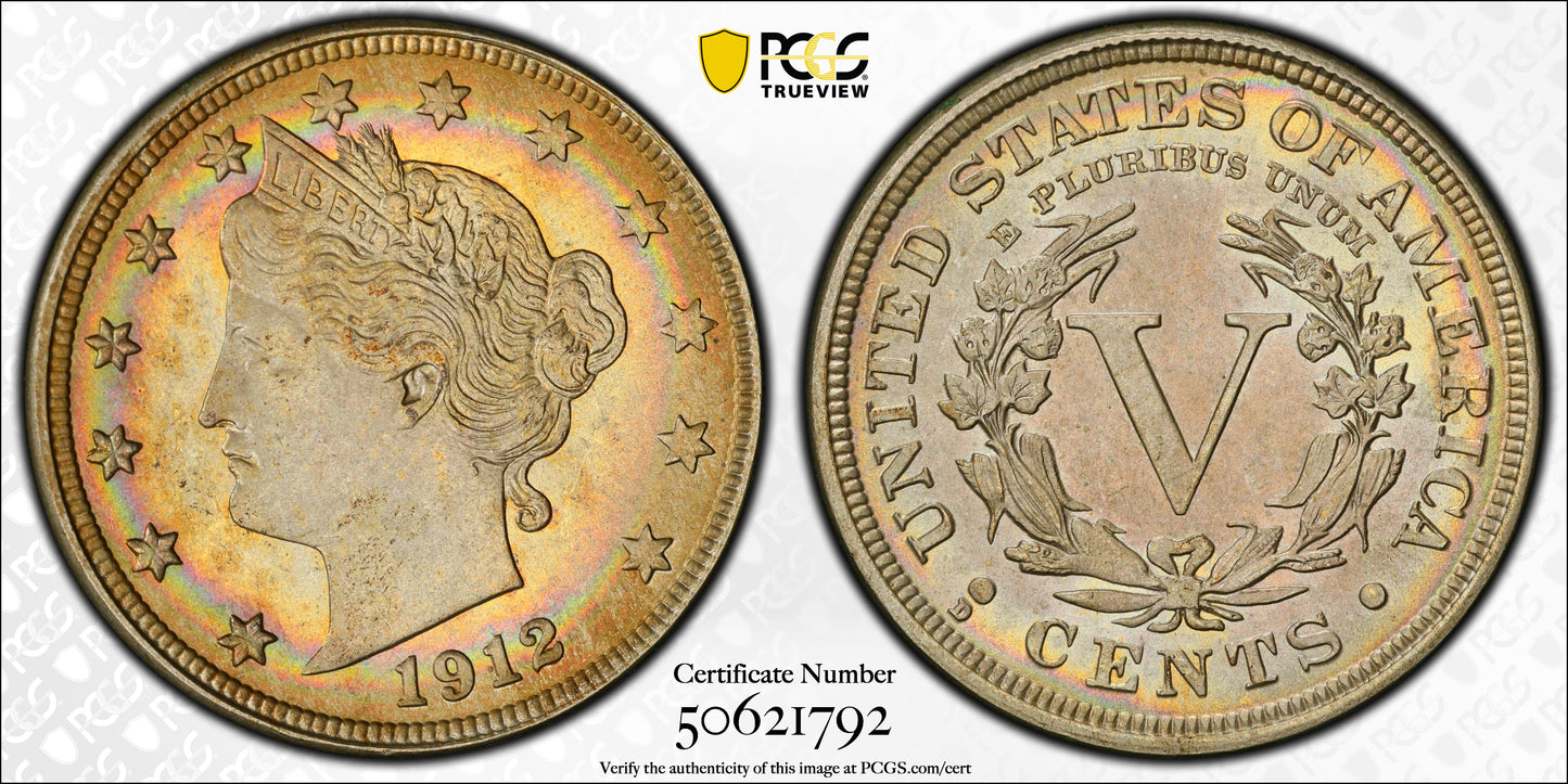 1912-D Liberty V-Nickel 5C PCGS MS65 - TONED!