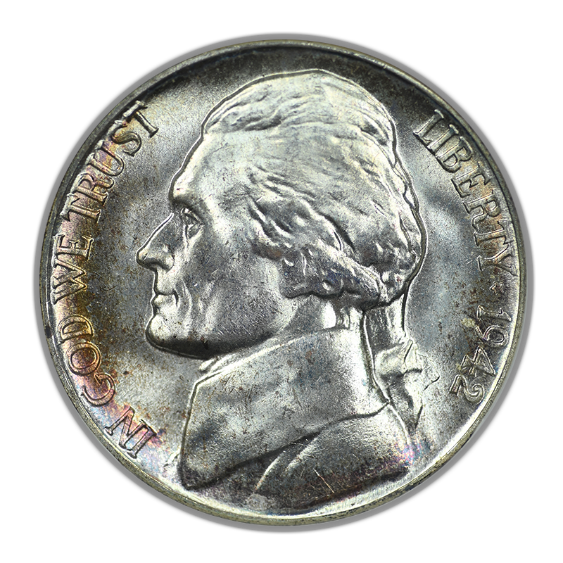 1942-S Jefferson War Nickel 5C NGC Fatty MS67