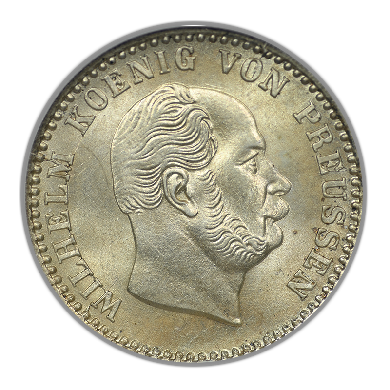 1870-A Germany Prussia 2.5SG Silbergroschen ANACS Soapbox MS64