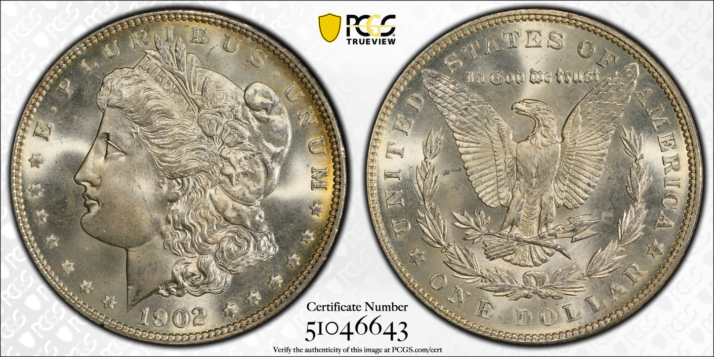 1902 Morgan Dollar $1 PCGS MS66