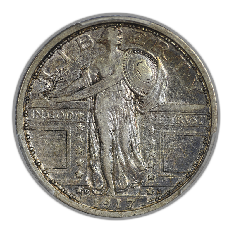 1917-D Type 1 Standing Liberty Quarter 25C PCGS XF40