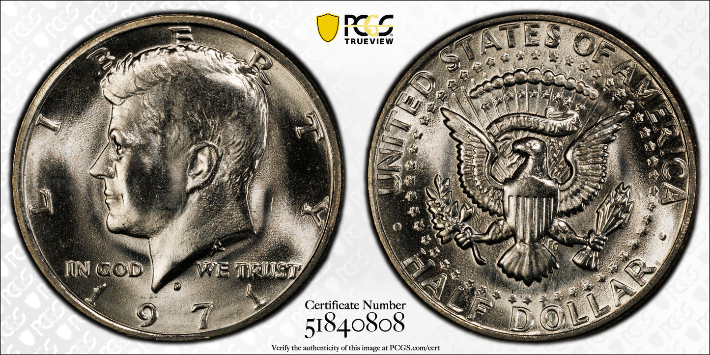 1971-D Kennedy Half Dollar 50C PCGS MS67