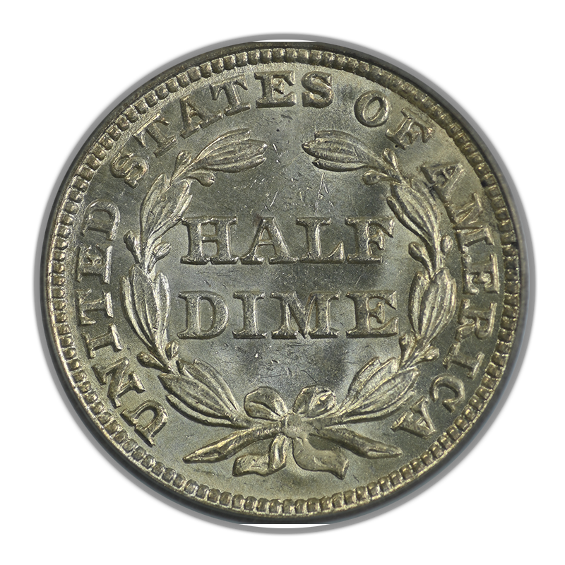 1850 Liberty Seated Half Dime H10C PCGS MS64 OGH Reverse