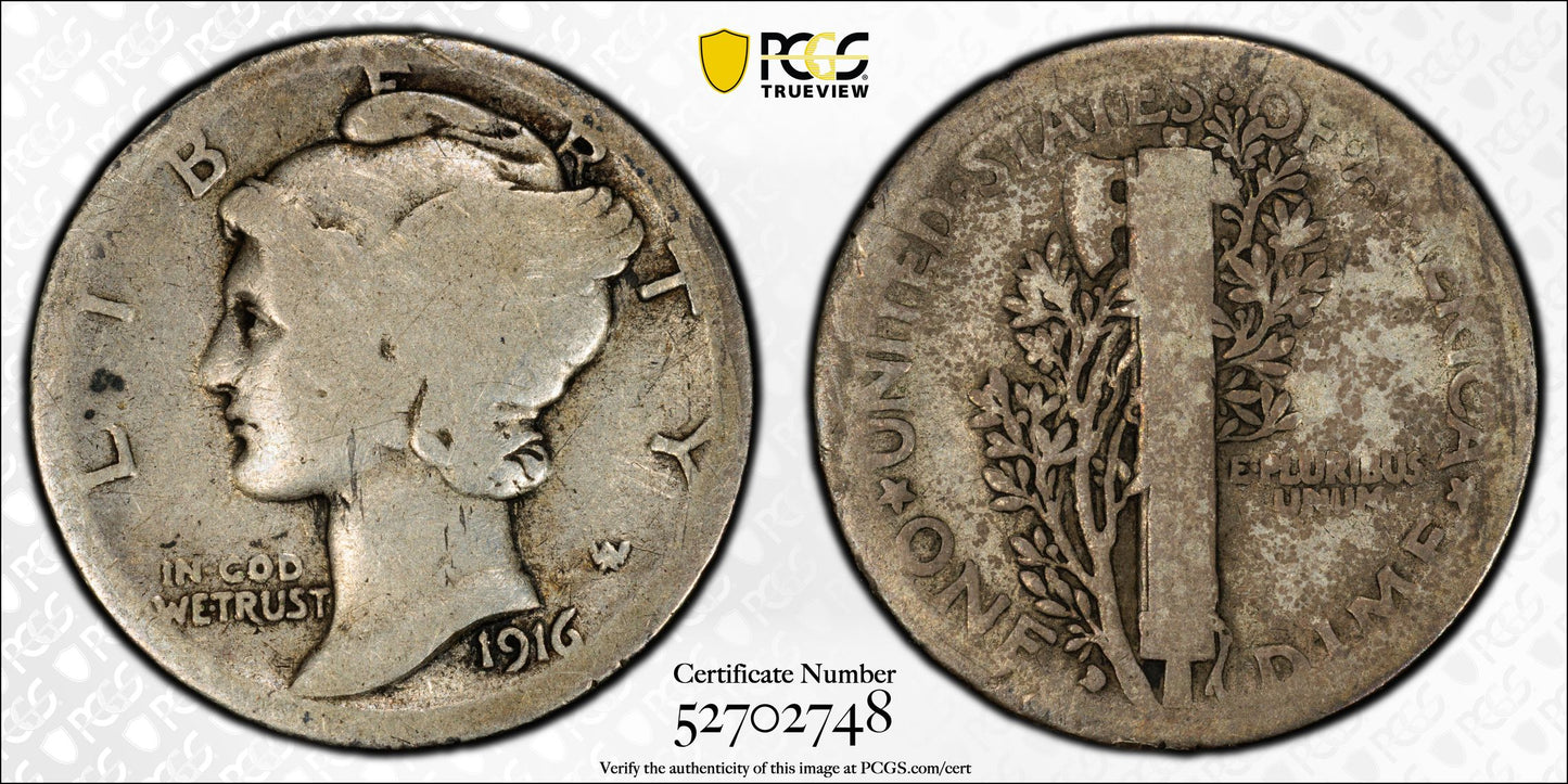 1916-D Mercury Dime 10C PCGS FR02