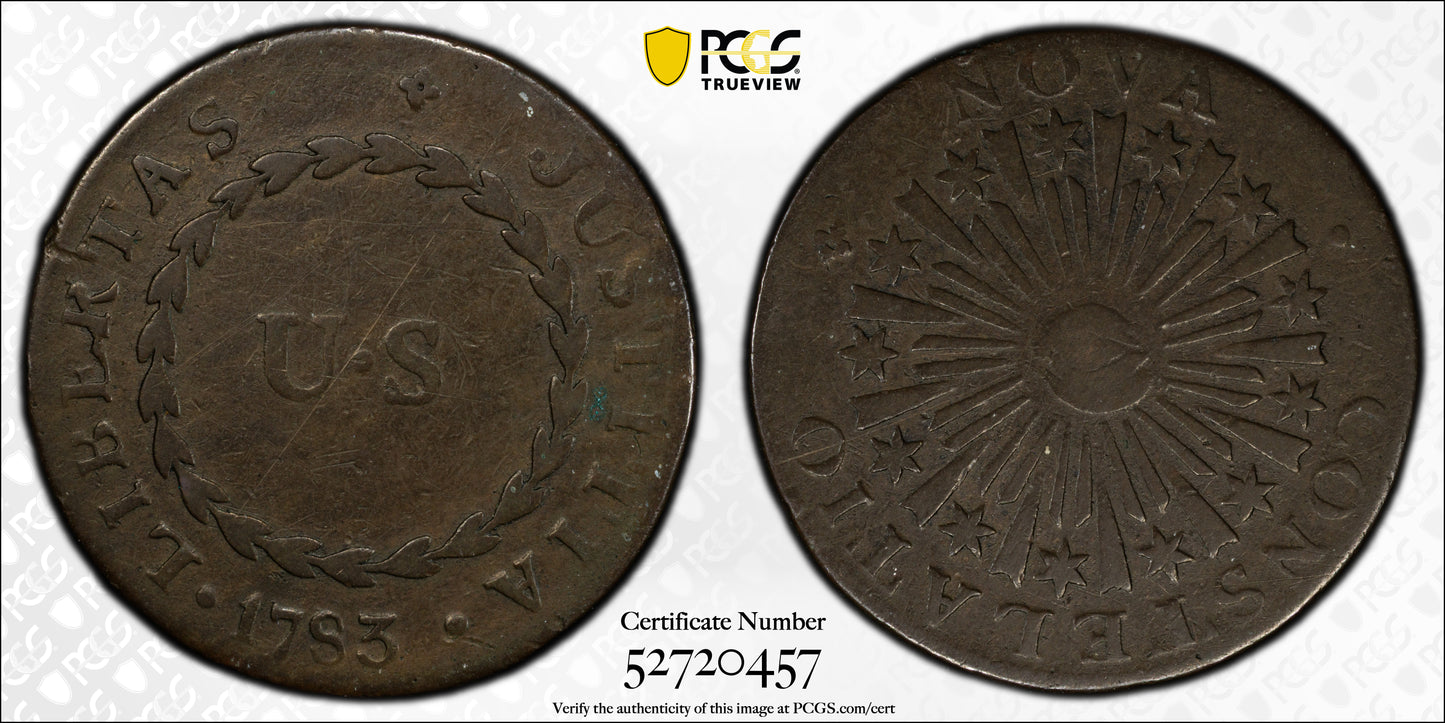 1783 Nova Constellatio Copper Colonial 1/2P Half Penny PCGS VF20 - Blunt Rays
