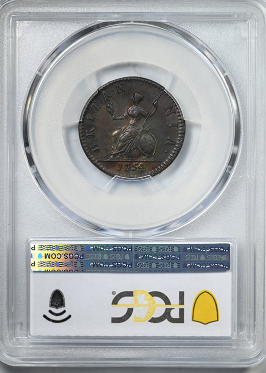 1754 Great Britain 1/4D Farthing PCGS MS62BN S-3722