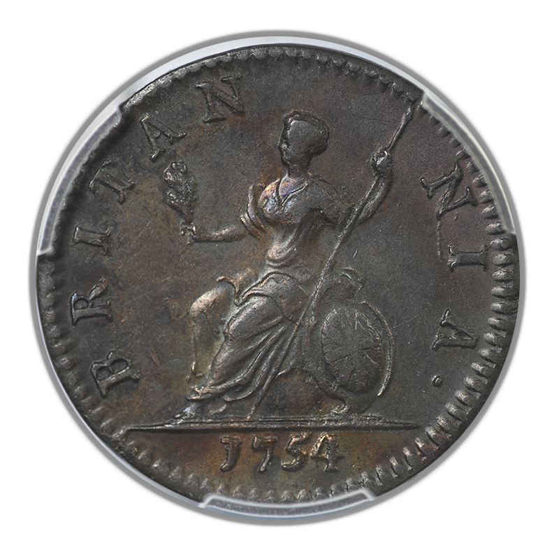 1754 Great Britain 1/4D Farthing PCGS MS62BN S-3722
