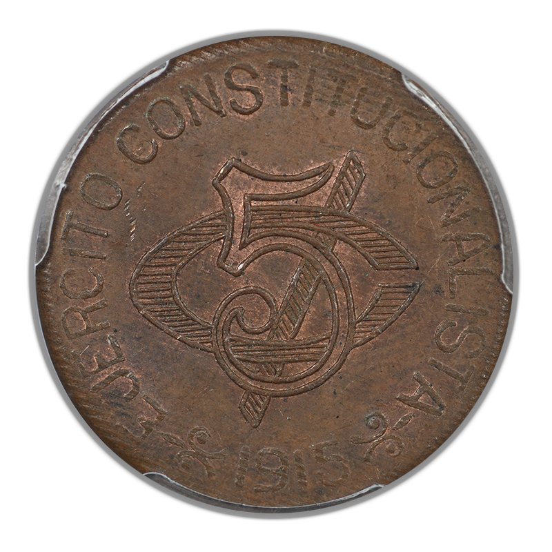 1915 Mexico Chihuahua 5C Centavos PCGS MS64BN KM-613