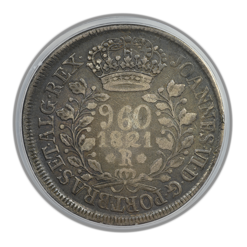 1821-R Brazil 960R Reis PCGS VF25 Mald-443.23