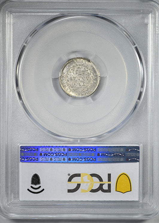 1841(C) India British 2 Annas PCGS MS62 SW-3.62 Prid-121