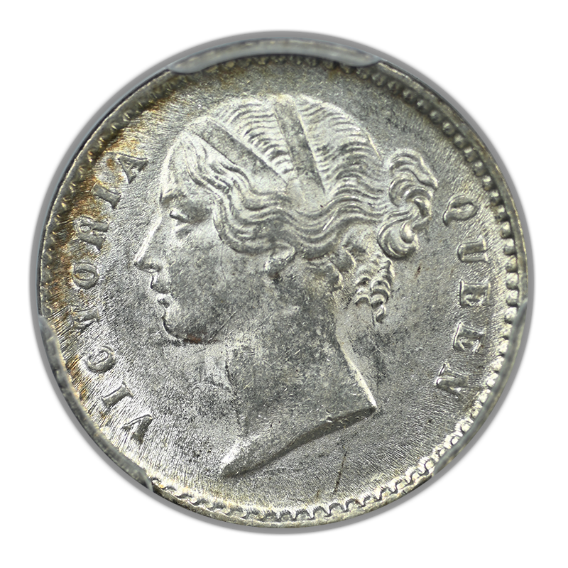 1841(C) India British 2 Annas PCGS MS62 SW-3.62 Prid-121