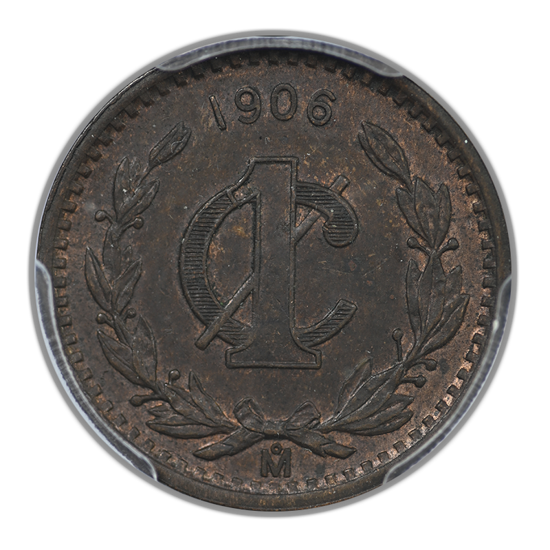 1906-Mo Mexico 1C Centavo PCGS MS62BN - Narrow Date