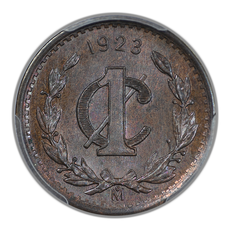 1923-Mo Mexico 1C Centavo PCGS MS65BN - TONED!