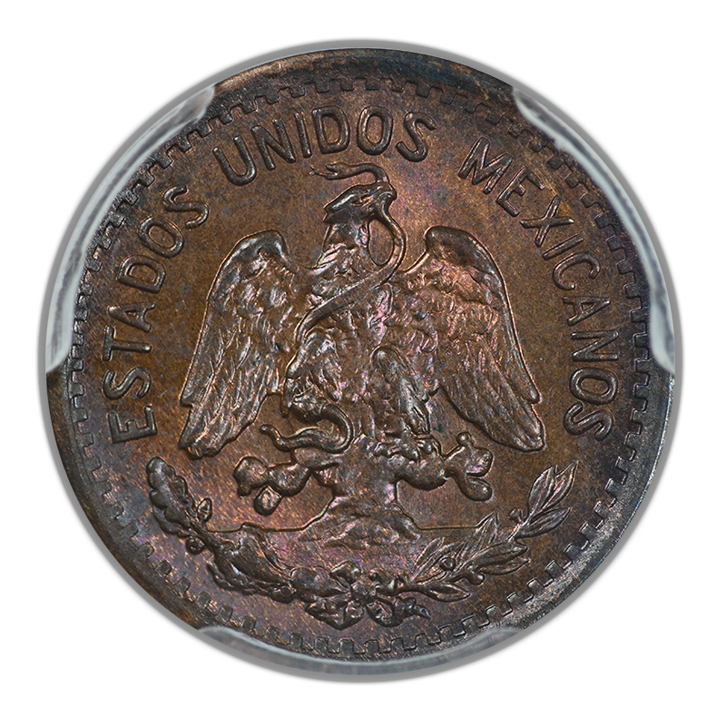 1923-Mo Mexico 1C Centavo PCGS MS65BN - TONED!