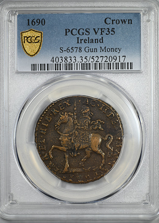 1690 Ireland Crown PCGS VF35 S-6578 G. Money