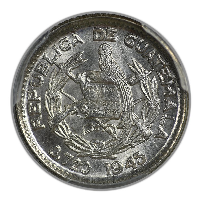 1945 Guatemala 5C Centavos PCGS MS66