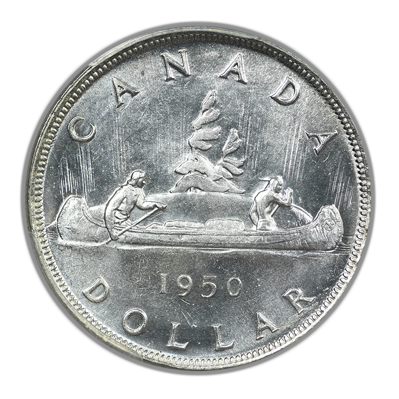 1950 Canada Silver Dollar $1 PCGS MS63