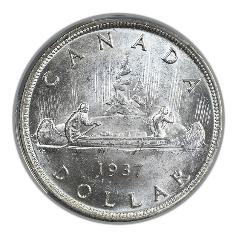 1937 Canada Silver Dollar $1 PCGS MS62