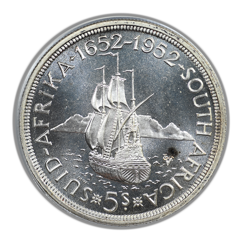 1952 South Africa 5 Shillings PCGS PL67 - 300th Anniversary Founding of Capetown