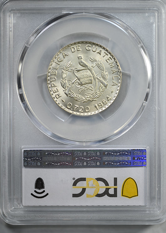 1964 Guatemala 25C Centavos PCGS MS66 KM-263 Ag