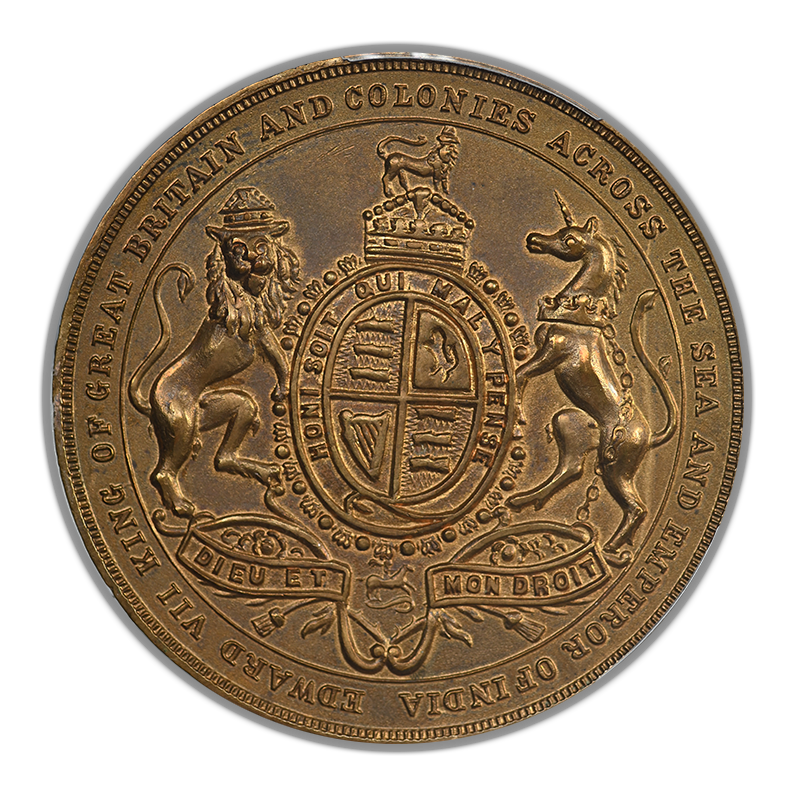 1902 Great Britain Medal PCGS MS63 BHM-3796 Bronzed AE