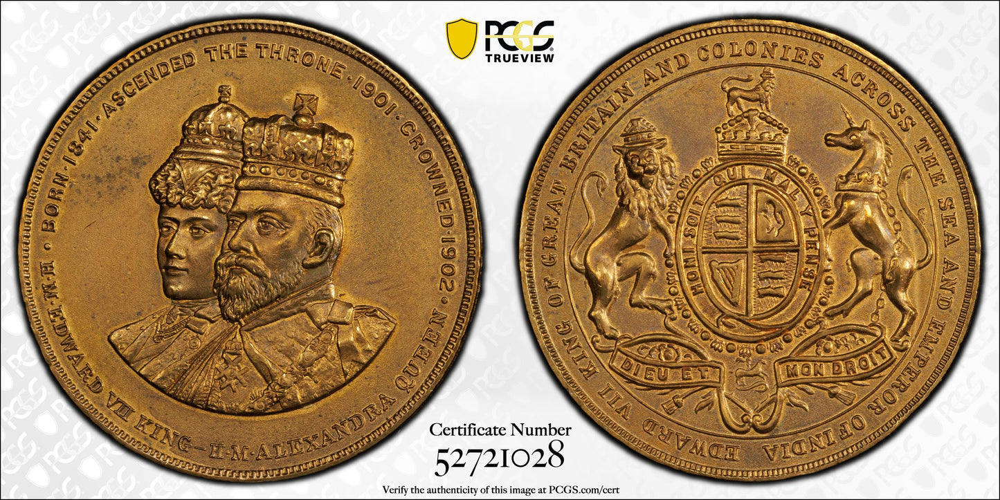 1902 Great Britain Medal PCGS MS63 BHM-3796 Bronzed AE