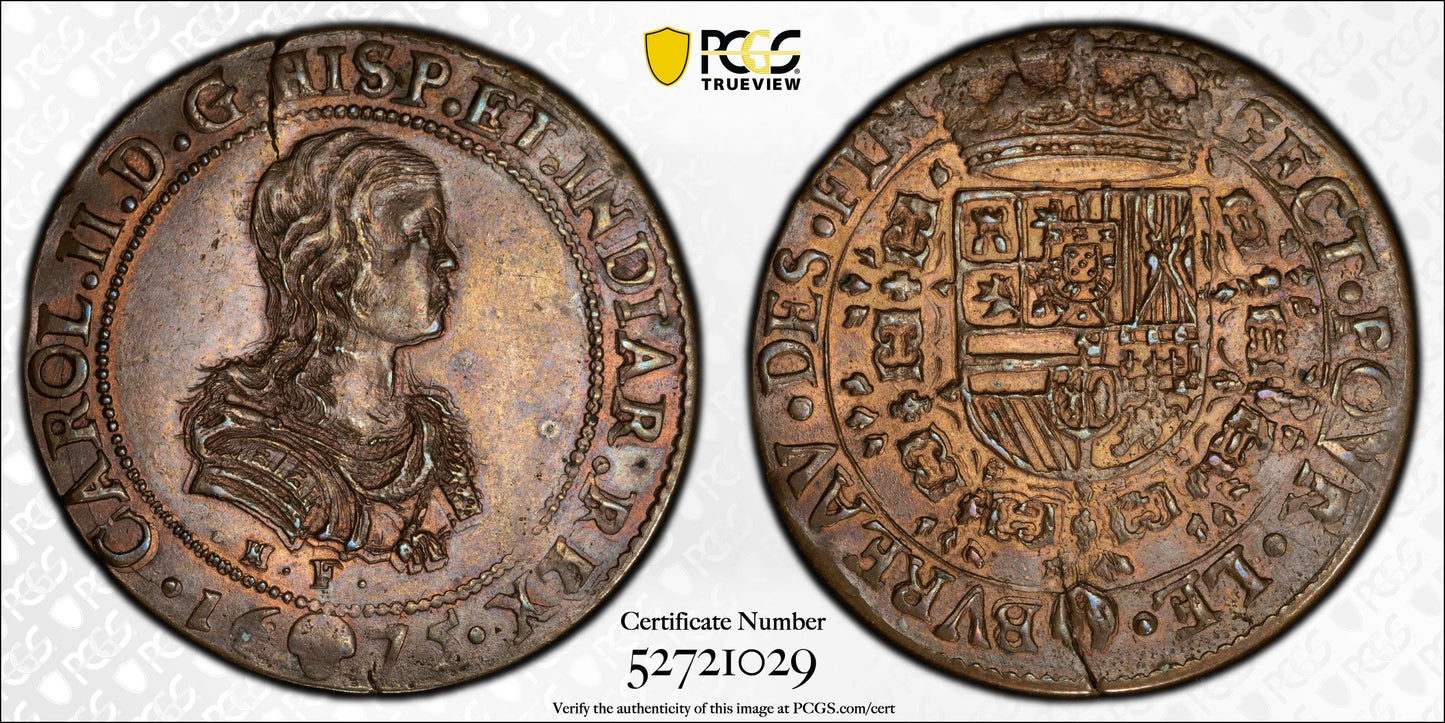 1675 Netherlands Jeton PCGS MS62BN Dugn-4347 Brussels - TOP POP!