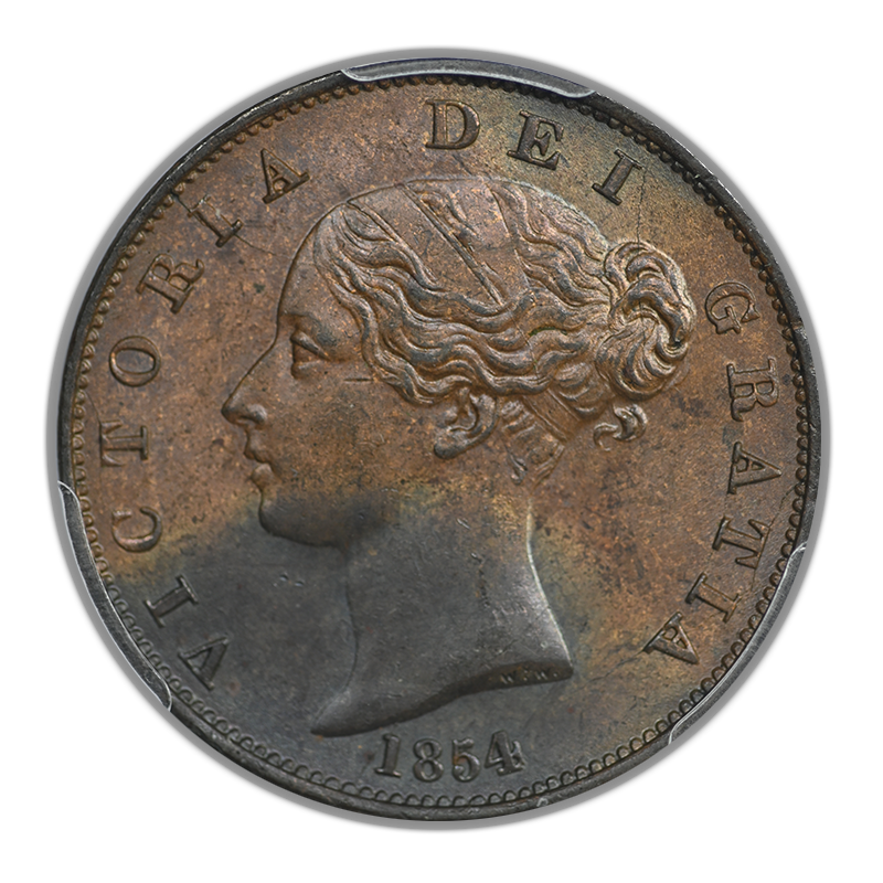 1854 Great Britain 1/2D Half Penny PCGS MS64BN S-3949