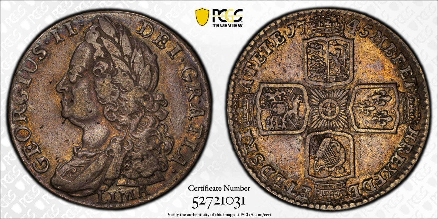 1745 Great Britain Shilling PCGS XF45 S-3703 LIMA