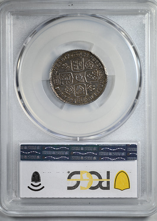 1728 Great Britain 6D Pence Sixpence PCGS AU58 S-3707 Roses and Plumes