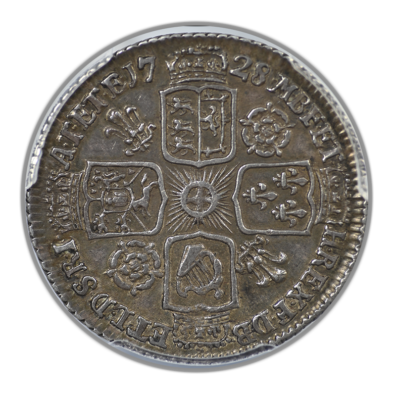 1728 Great Britain 6D Pence Sixpence PCGS AU58 S-3707 Roses and Plumes