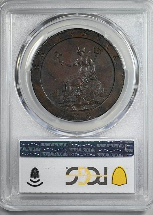 1797 Great Britain 1D Penny PCGS AU55 S-3777 10 Leaves
