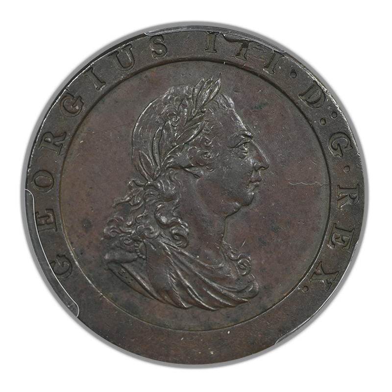 1797 Great Britain 1D Penny PCGS AU55 S-3777 10 Leaves