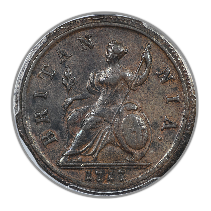 1717 Great Britain 1/2D Half Penny PCGS AU55 S-3659