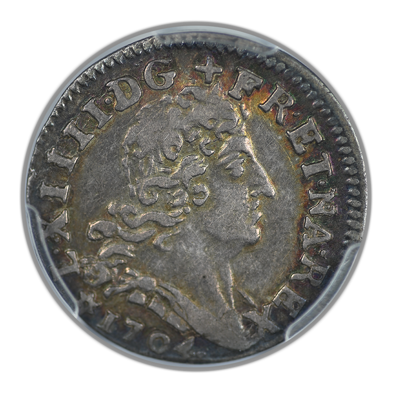 1704-BB France 5 Sols PCGS XF45 - TONED!
