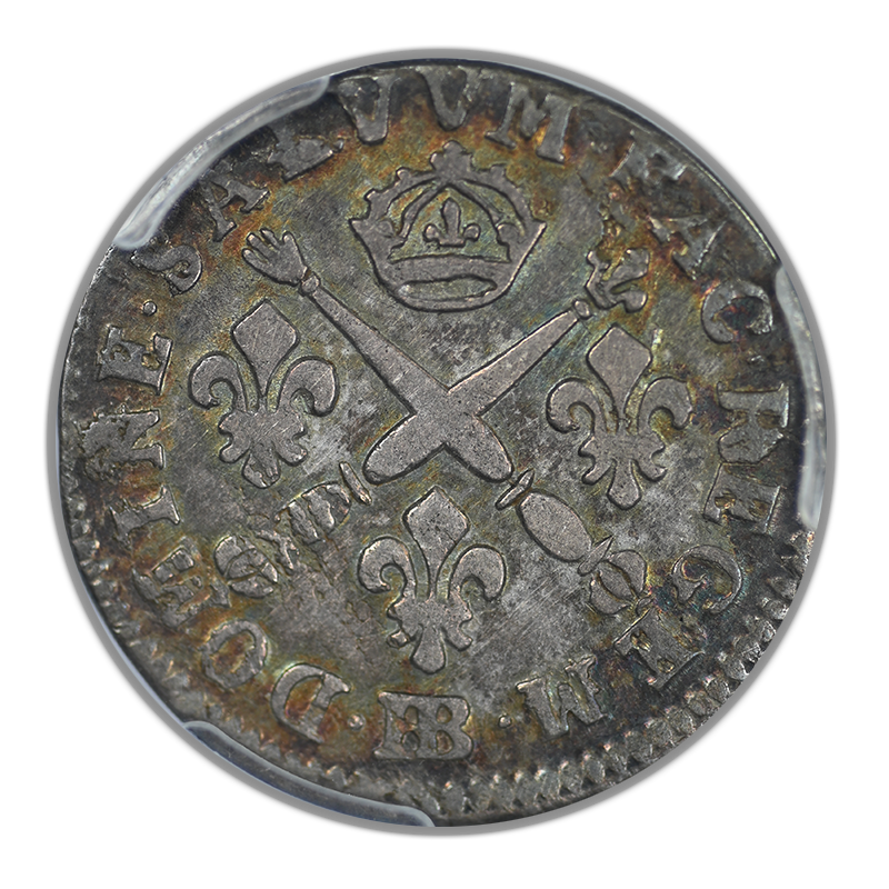 1704-BB France 5 Sols PCGS XF45 - TONED!