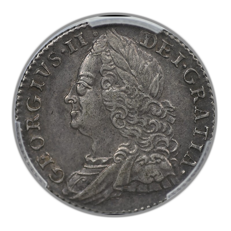 1758 Great Britain 6D Pence Sixpence PCGS AU53 S-3711