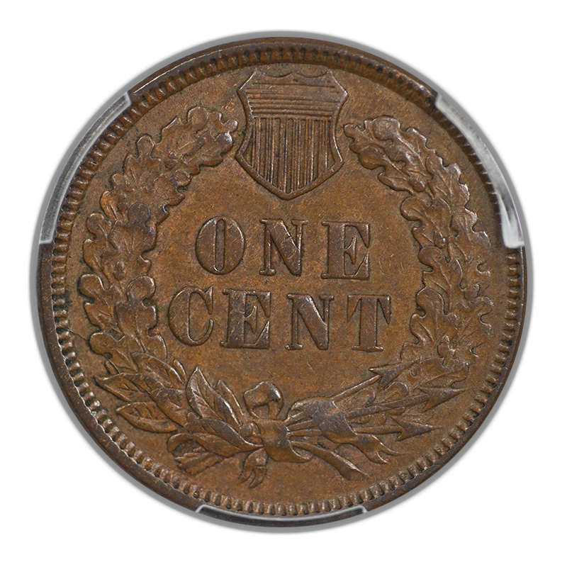 1873 Indian Head Cent 1C PCGS AU55 - Open 3