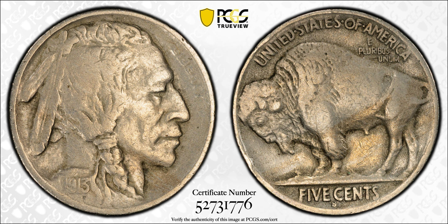 1913-S Type 2 Buffalo Nickel 5C PCGS VF35