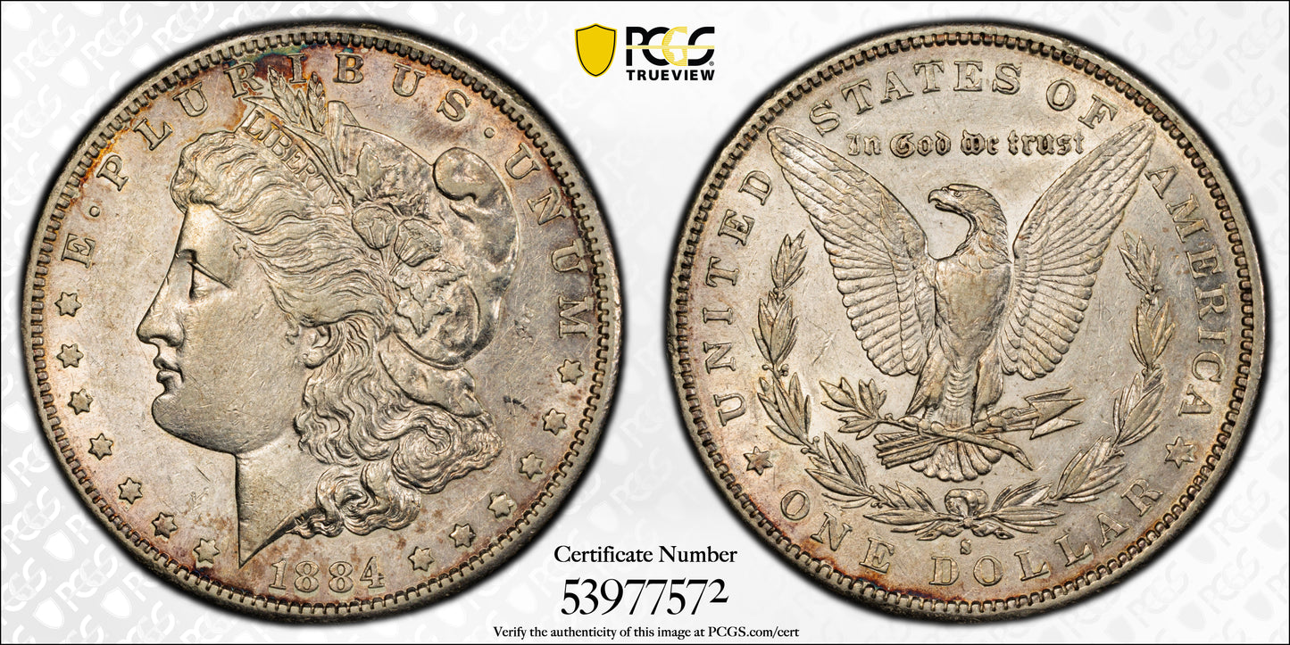 1884-S Morgan Dollar $1 PCGS AU50