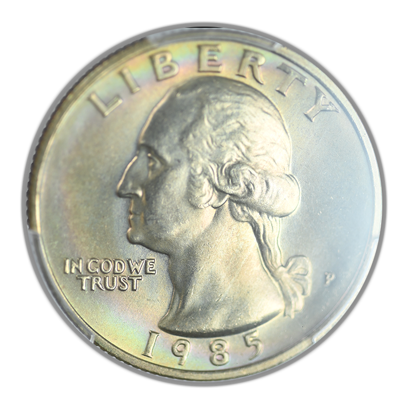 1985-P Washington Quarter 25C PCGS MS66 - TONED!