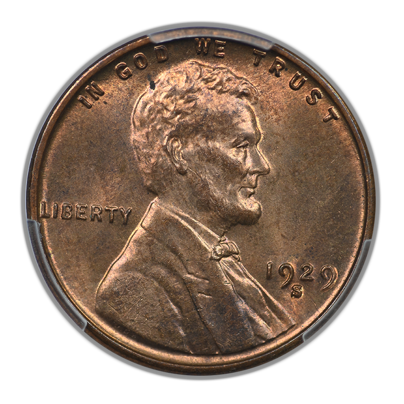 1929-S Lincoln Wheat Cent 1C PCGS MS64RB