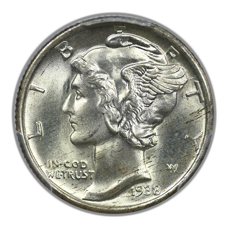 1938-S Mercury Dime 10C PCGS MS65