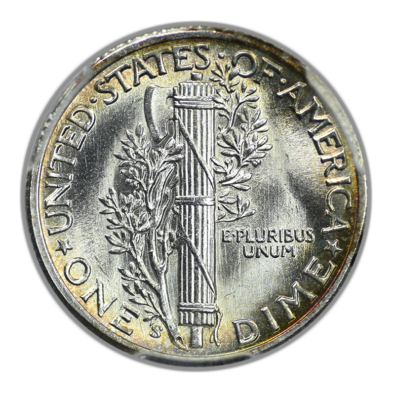 1945-S Mercury Dime 10C PCGS MS65 - TONED!