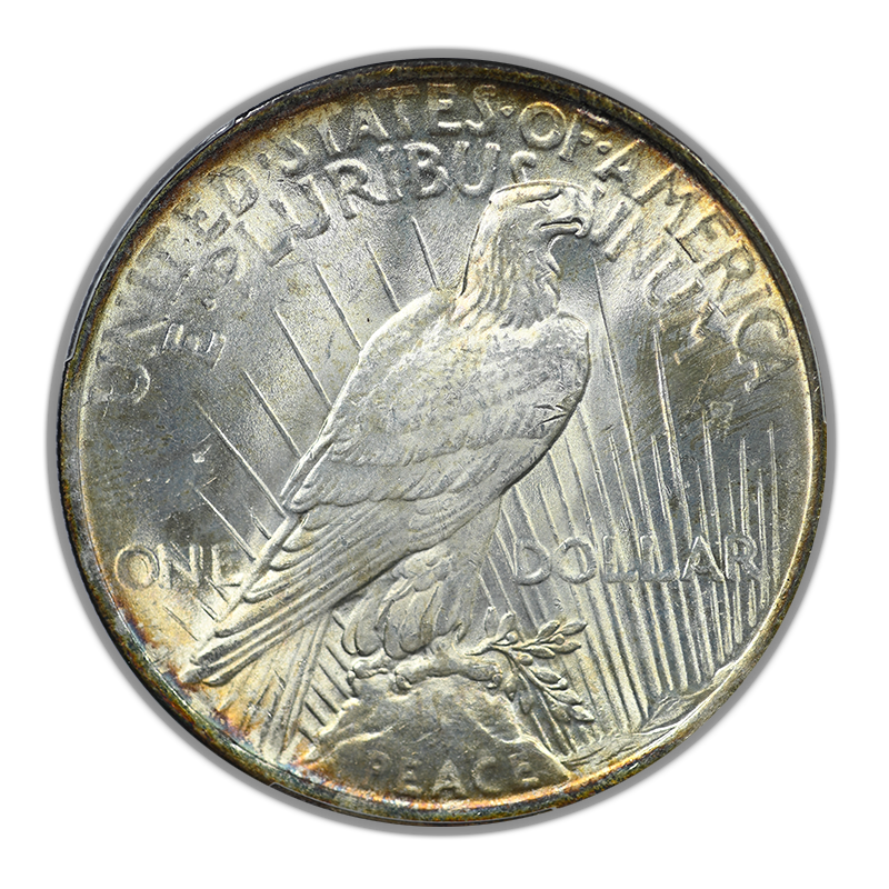 1923 Peace Dollar $1 PCGS MS63 CAC - TONED!