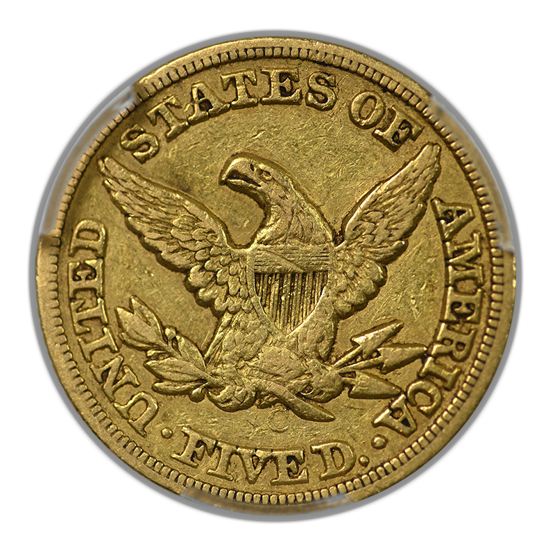 1850-C Liberty Head Gold Half Eagle $5 PCGS XF40 Weak C - CHARLOTTE GOLD!