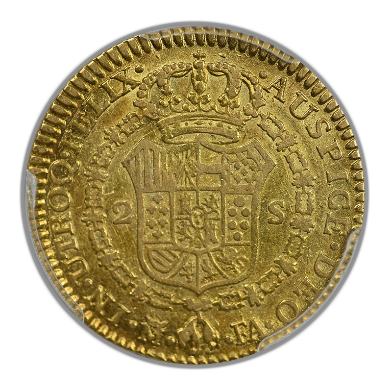 1804-M FA Spain Gold 2 Escudos PCGS XF40 Calico-1310
